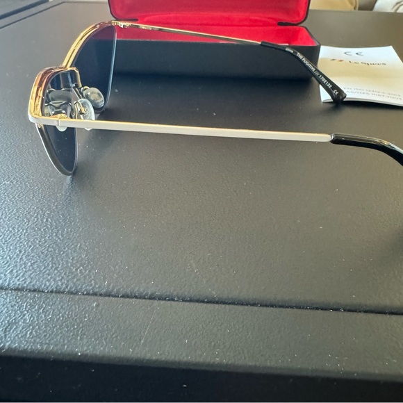 Adam Selman x Le Specs The Fugitive White & Gold Cateye Sunglasses - Picture 9 of 11